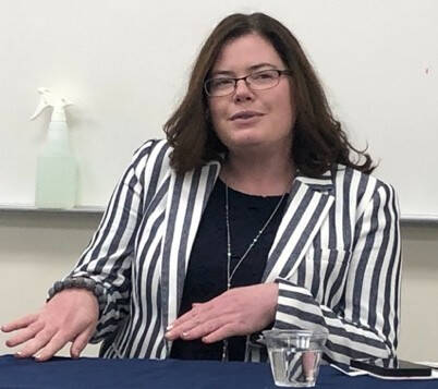 Sarah Dunkel-Jackson presenting